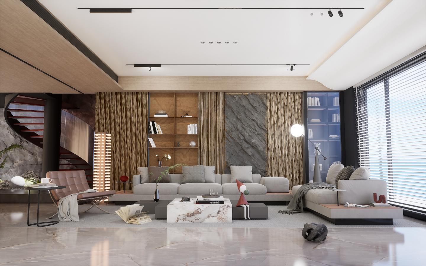 Brown Charcoal Clads Series Louvers Designer 8x0.41 Ft - 4008