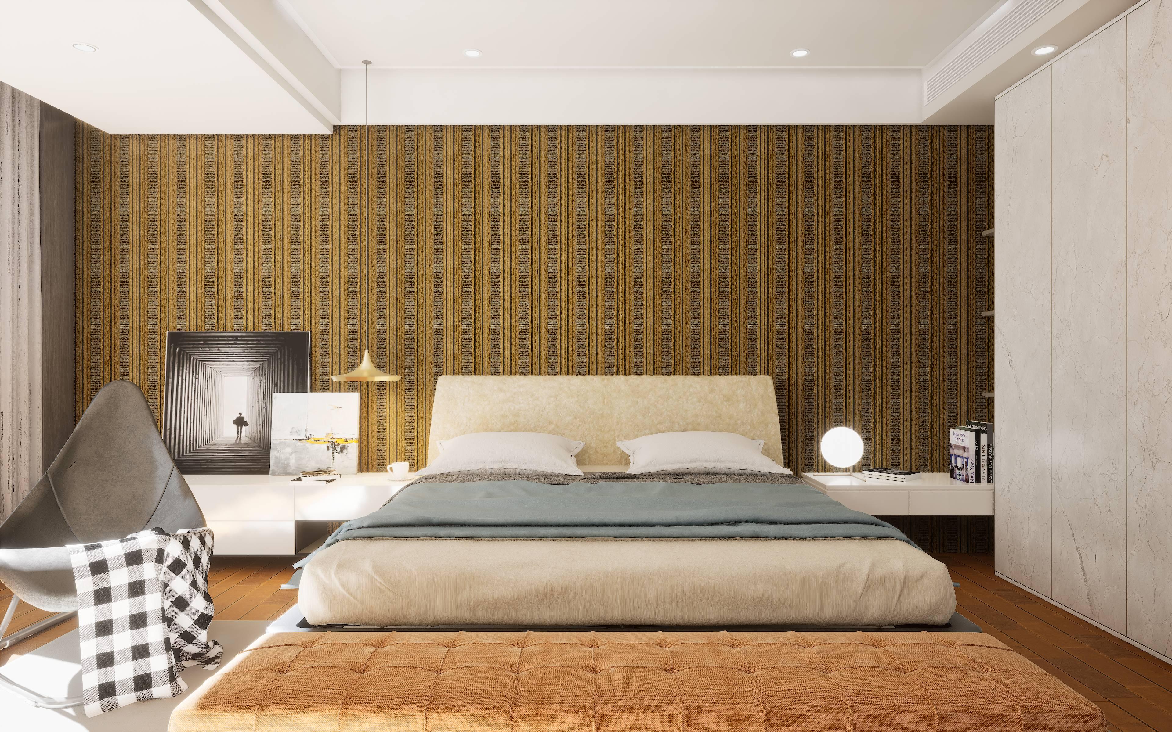 Honeycomb Clads Series Louvers Wood Brown 8x0.41 Ft - 4022