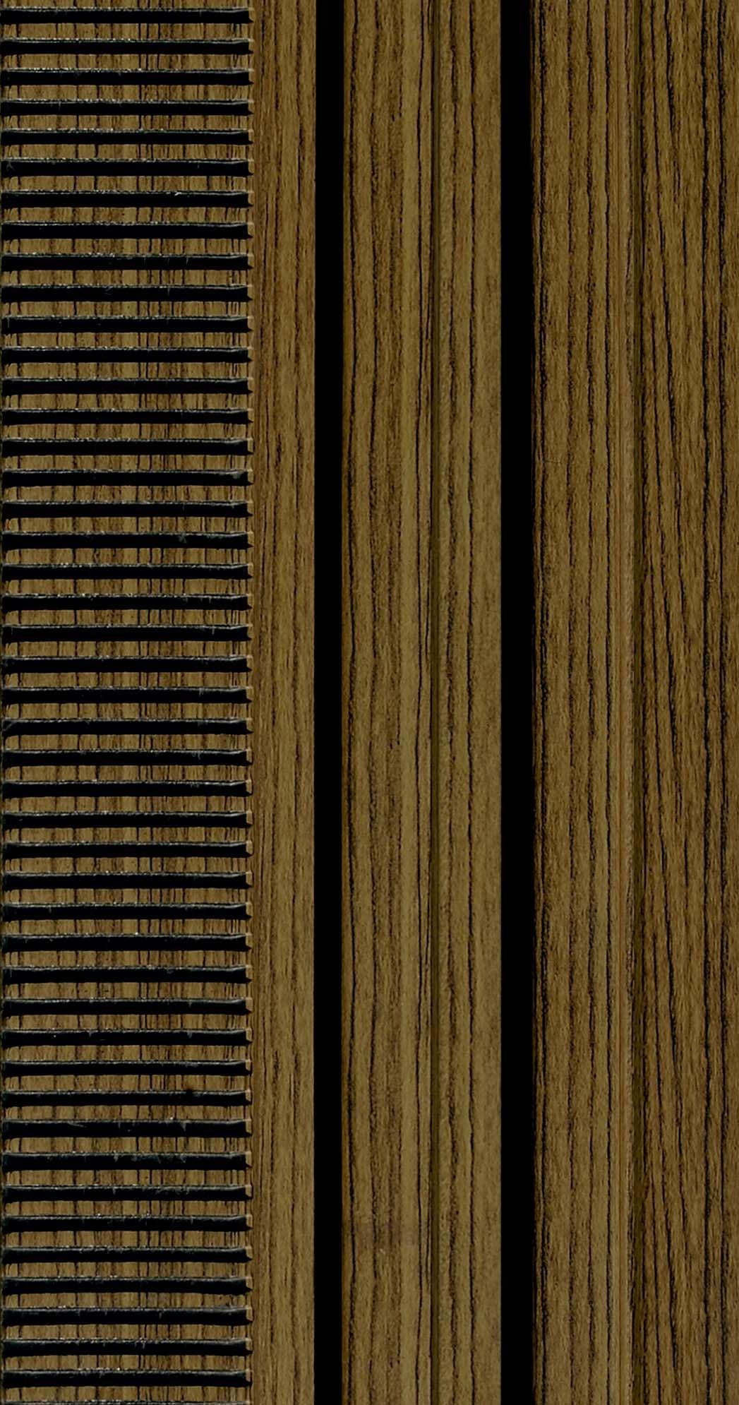 Honeycomb Clads Series Louvers Wood Brown 8x0.41 Ft - 4022