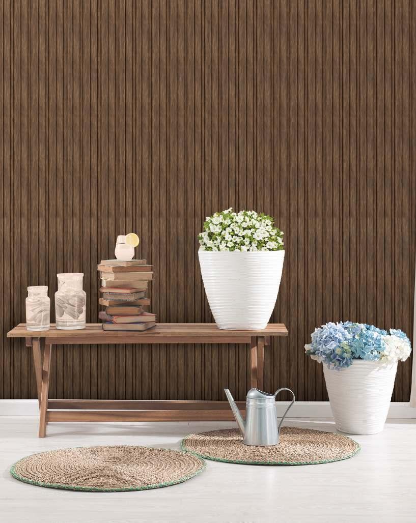 Brown Charcoal Louvers Panel Display Clads Series Marble & Stone 8x0.41 Ft - Sa 1008