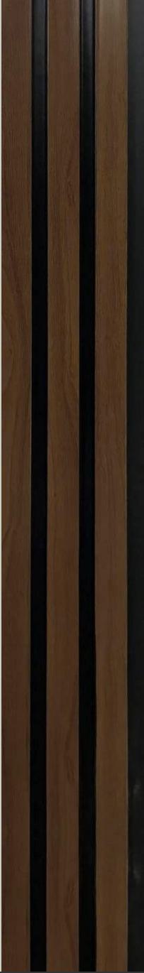 Brown Charcoal Louvers Panel Slat Series Wood 8x0.41 Ft - Sl 903