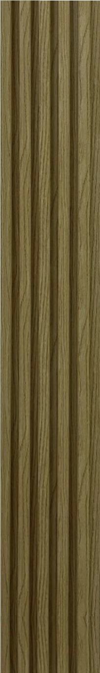 Brown Charcoal Louvers Panel Slat Series Wood 8x0.41 Ft - Sl 925