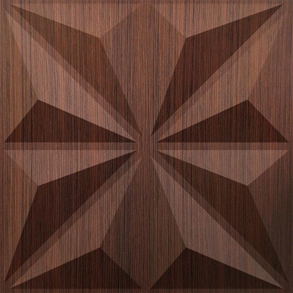Walnut Wood Crystal 3D Wall Panel Brown 1.6x1.6 Ft -