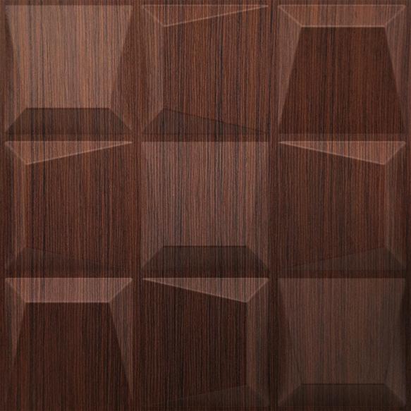 Walnut Wood Cubical 3D Wall Panel Brown 1.6x1.6 Ft -