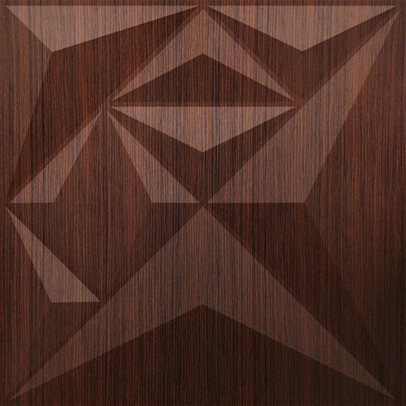 Walnut Wood Diamond 3D Wall Panel Brown 1.6x1.6 Ft -