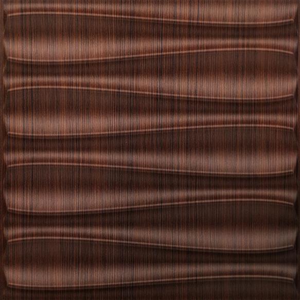 Walnut Wood Dune 3D Wall Panel Brown 1.6x1.6 Ft -
