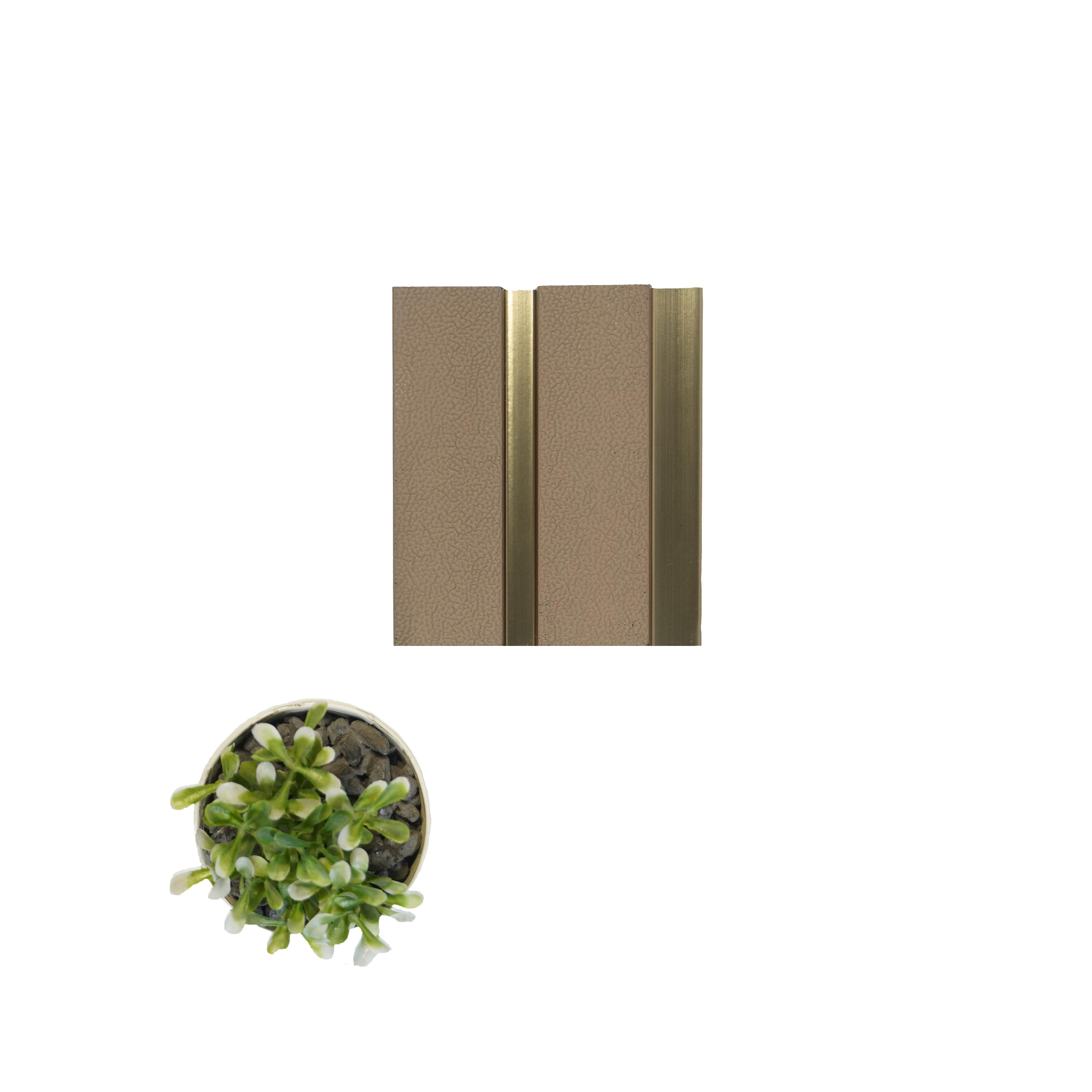 Brown Leather Charcoal Louver Fabric 9.5x0.39 Ft - Wl 2808