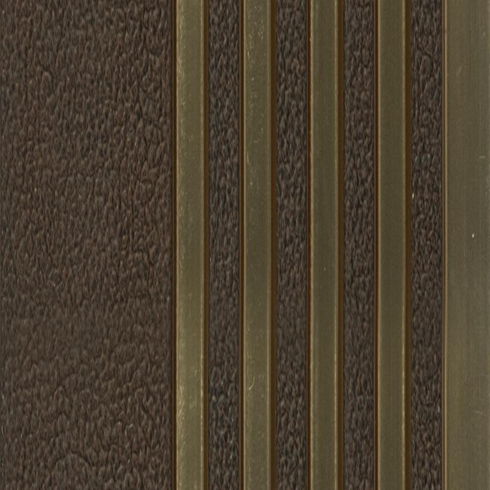 Brown Leather Charcoal Louver Fabric 9.5x0.39 Ft - Wl 3202