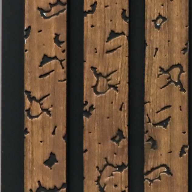 Charcoal Louvers Panel Wood Brown 9.5x0.4 Ft - Pn 03559