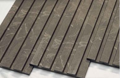 Brown Marble Charcoal Louvers Panel & Stone 8x0.4 Ft - Pn 00662