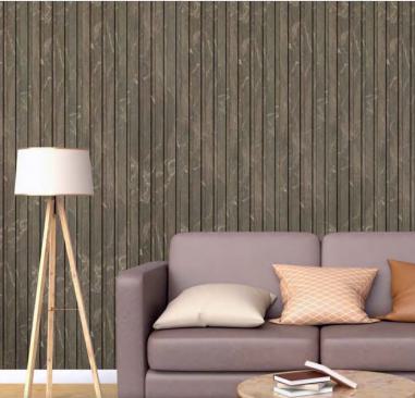 Brown Marble Charcoal Louvers Panel & Stone 8x0.4 Ft - Pn 00662