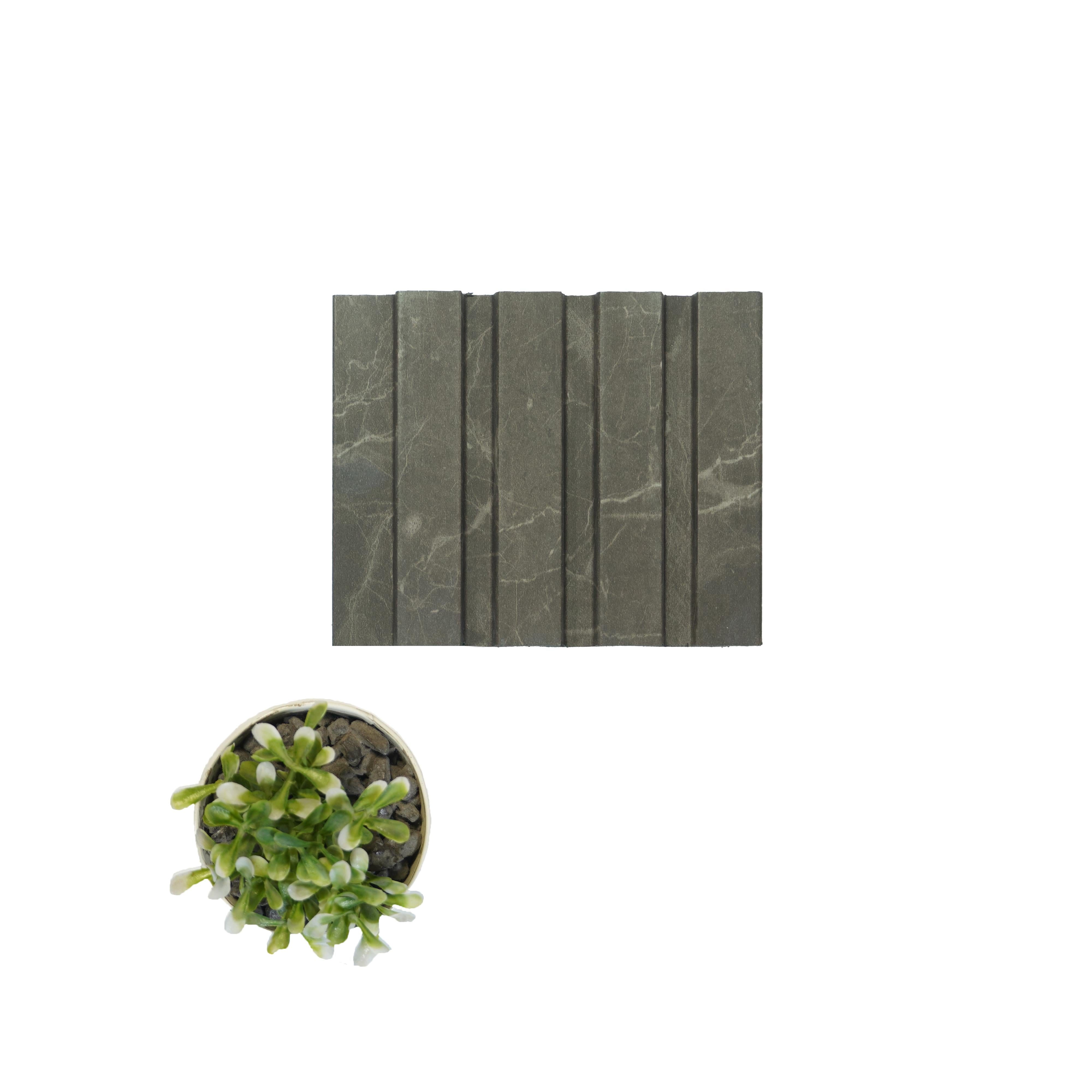 Brown Marble Charcoal Louvers Panel & Stone 8x0.4 Ft - Pn 00662