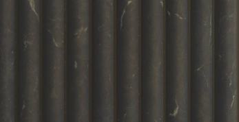 Brown marble louver with veining pattern and smooth finish, showcasing vertical slats with subtle texture and light