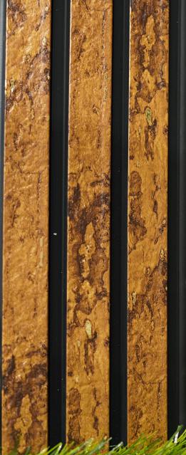 Brown Metallic Charcoal Louvers Panel 8x0.1 Ft - Pn 03490