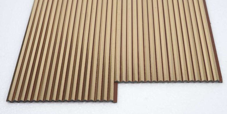 Brown Metallic Charcoal Louvers Panel 8x0.52 Ft - Pn 00540