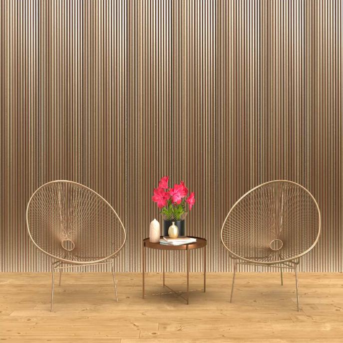 Brown Metallic Charcoal Louvers Panel 8x0.52 Ft - Pn 00540