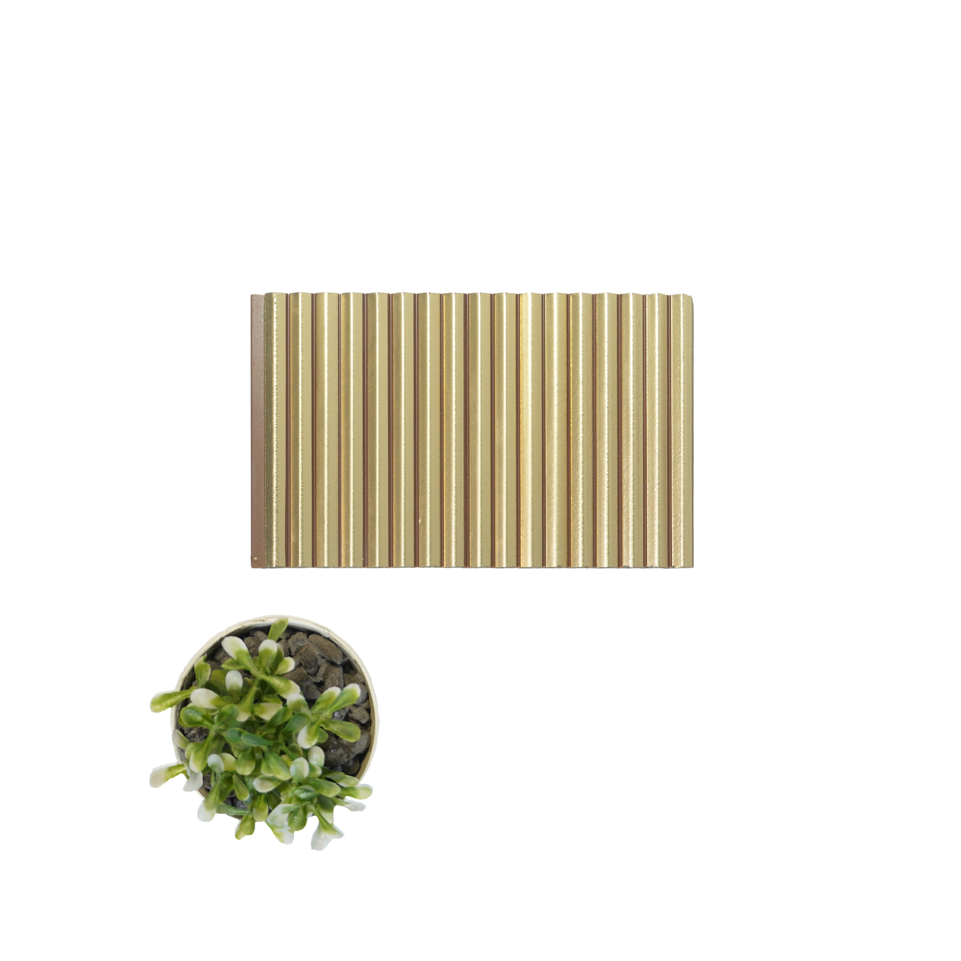 Brown Metallic Charcoal Louvers Panel 8x0.52 Ft - Pn 00540