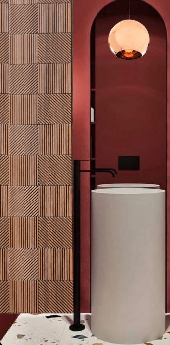 Decorative Wall Panel Designer Brown 8x2 Ft - Ed 917