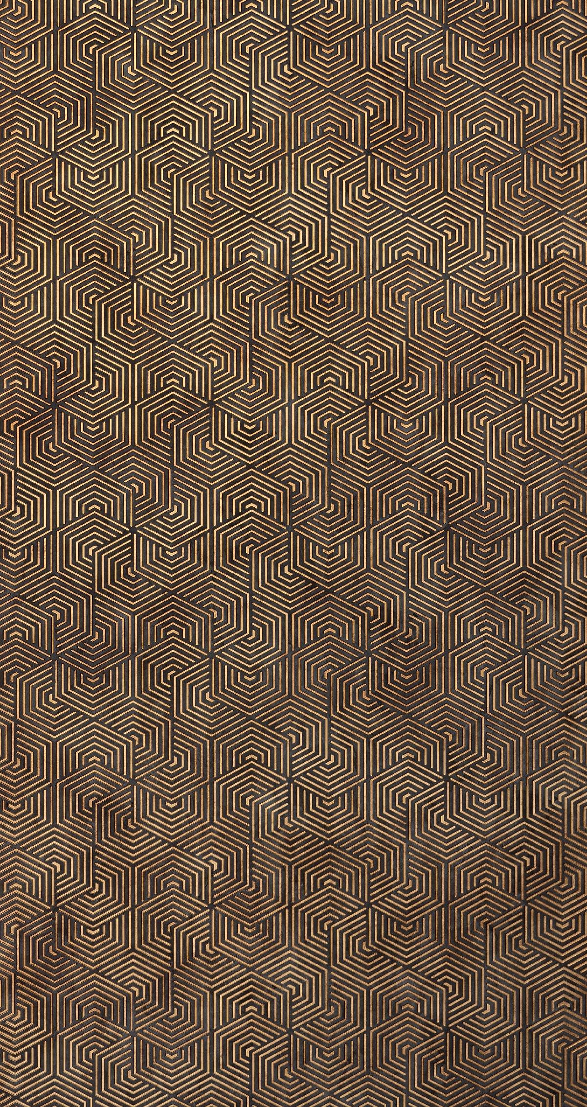 Patterned Charcoal Decorative Wall Panel Designer Brown 8x2 Ft - Pn 00362 C
