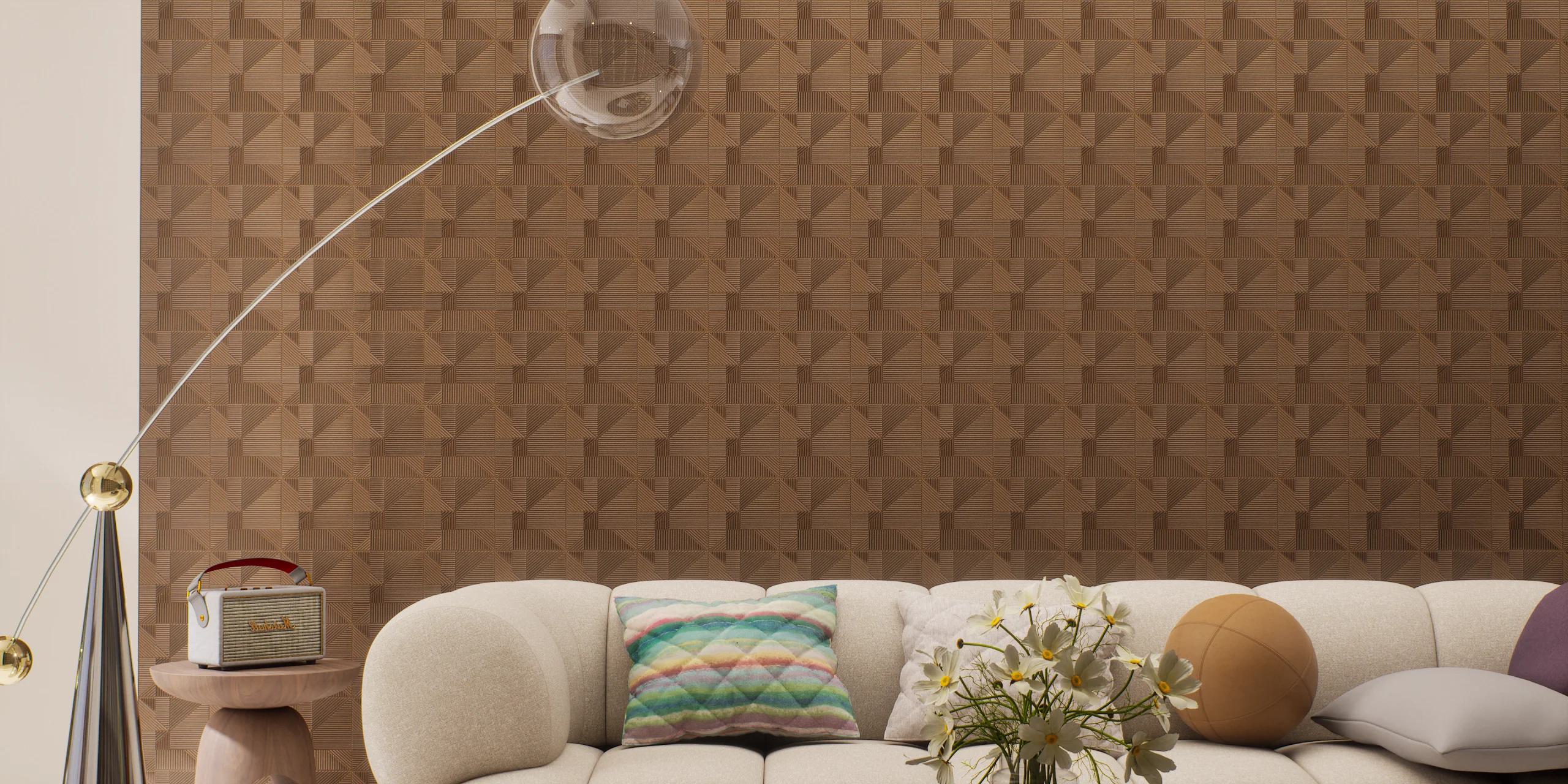 Patterned Charcoal Decorative Wall Panel Designer Brown 8x2 Ft - Pn 00367 A