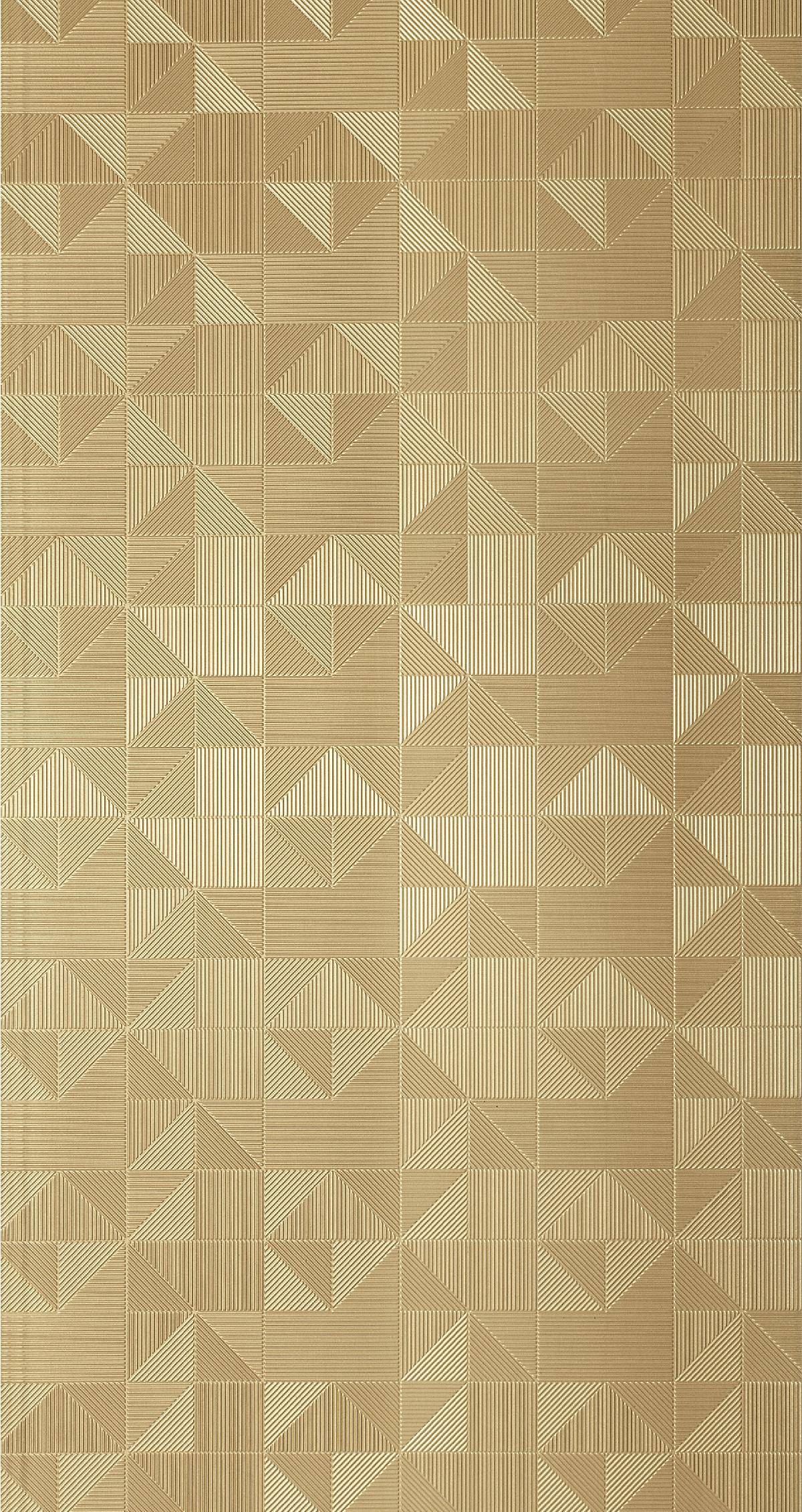 Brown designer louver wall panel with geometric pattern and textured finish