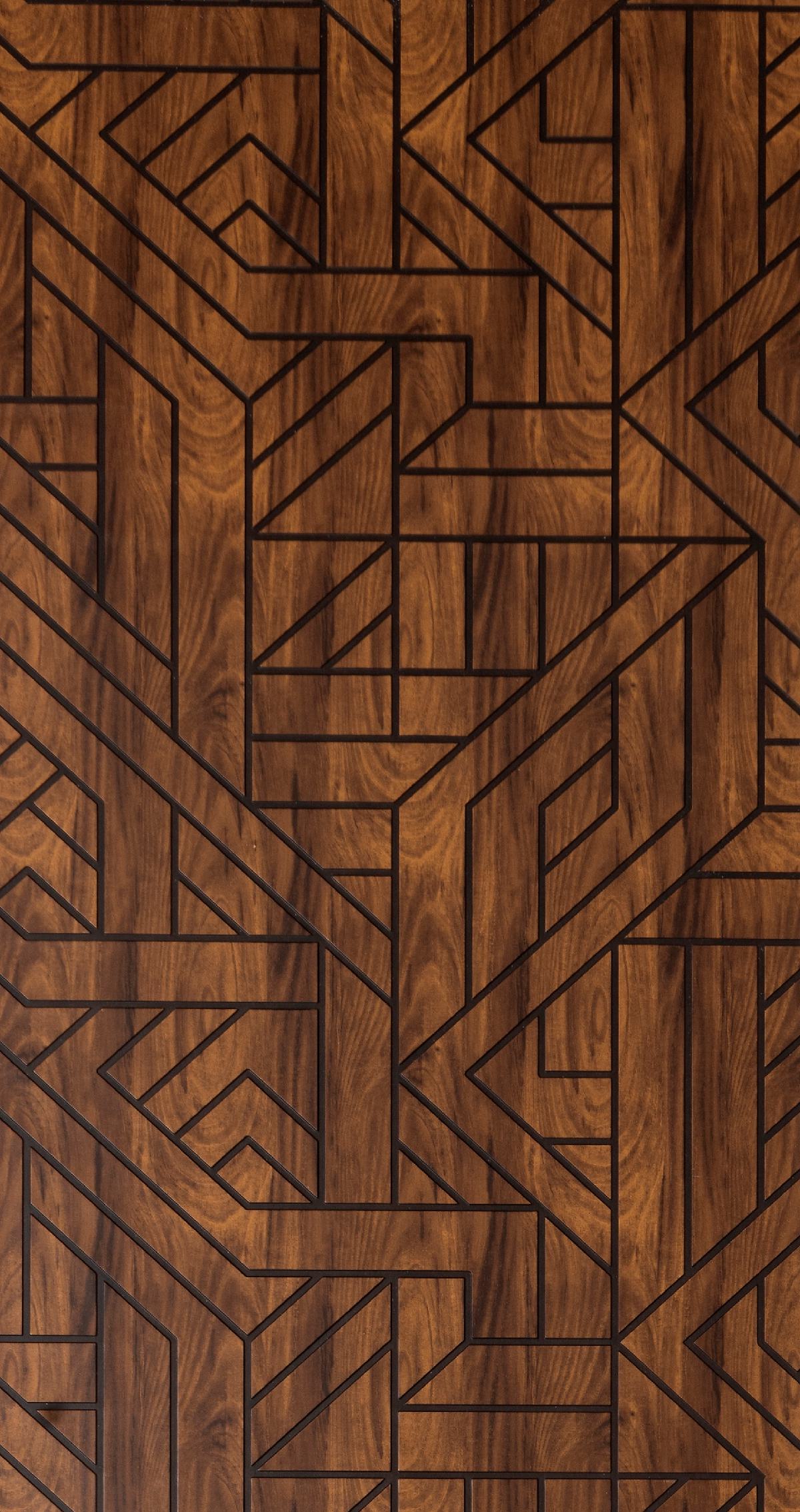 Patterned Charcoal Decorative Wall Panel Designer Brown 8x2 Ft - Pn 00372 C