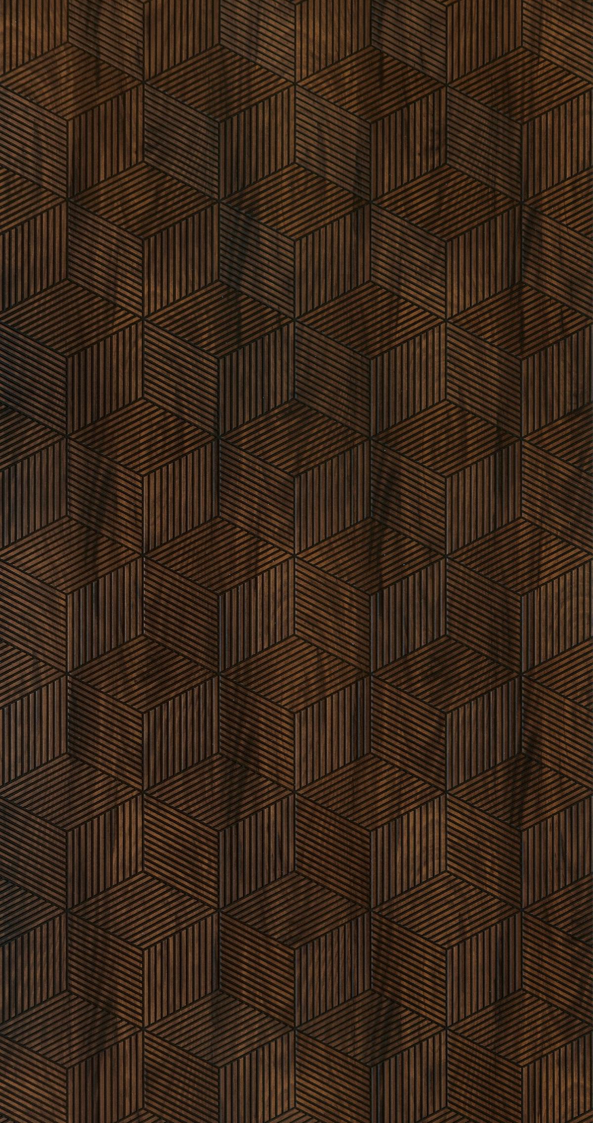 Patterned Charcoal Decorative Wall Panel Designer Brown 8x2 Ft - Pn 00373 E