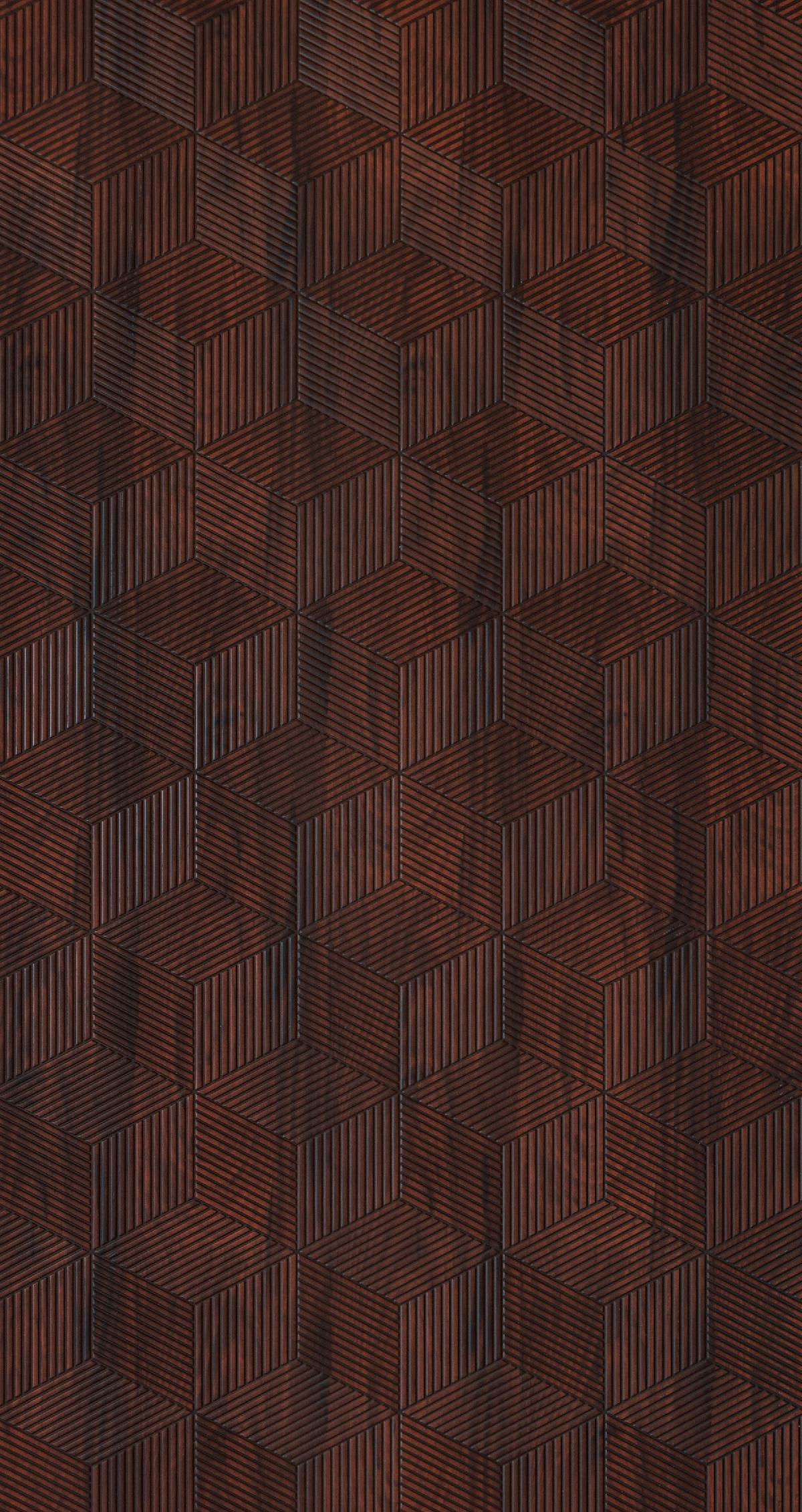 Patterned Charcoal Decorative Wall Panel Designer Brown 8x2 Ft - Pn 00373 F