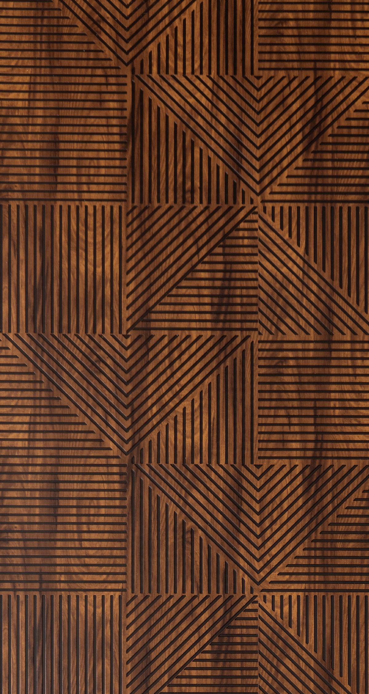 Patterned Charcoal Decorative Wall Panel Designer Brown 8x2 Ft - Pn 00374 C