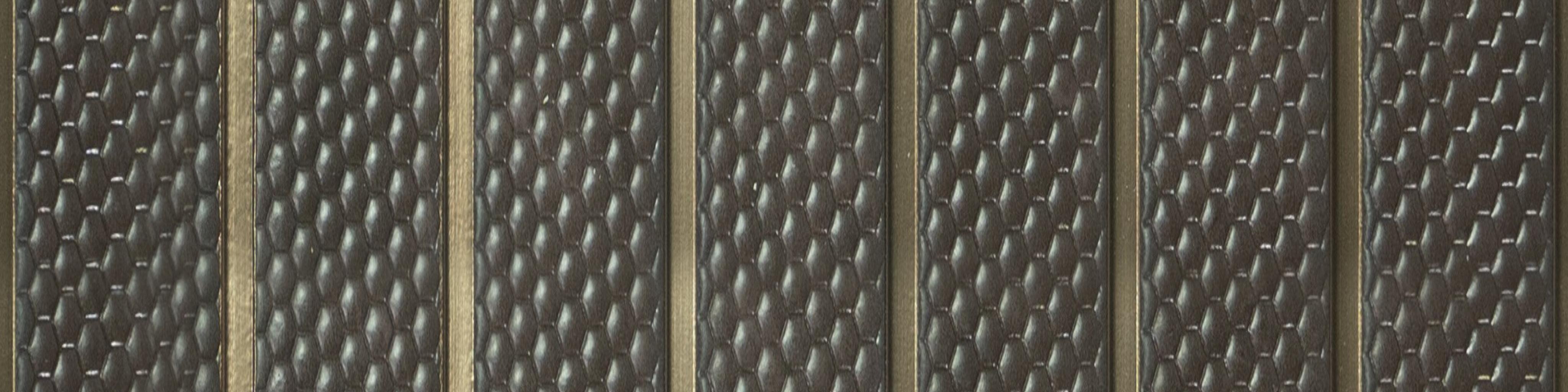 Brown Patterned Charcoal Louvers Panel Designer 8x1 Ft - Pn 00772
