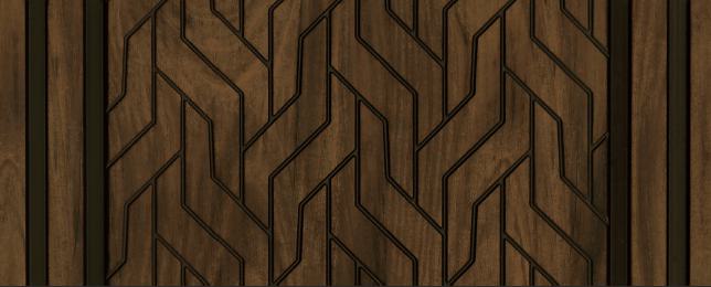 Brown Patterned Charcoal Louver Designer 8x1 Ft - Pn 00780