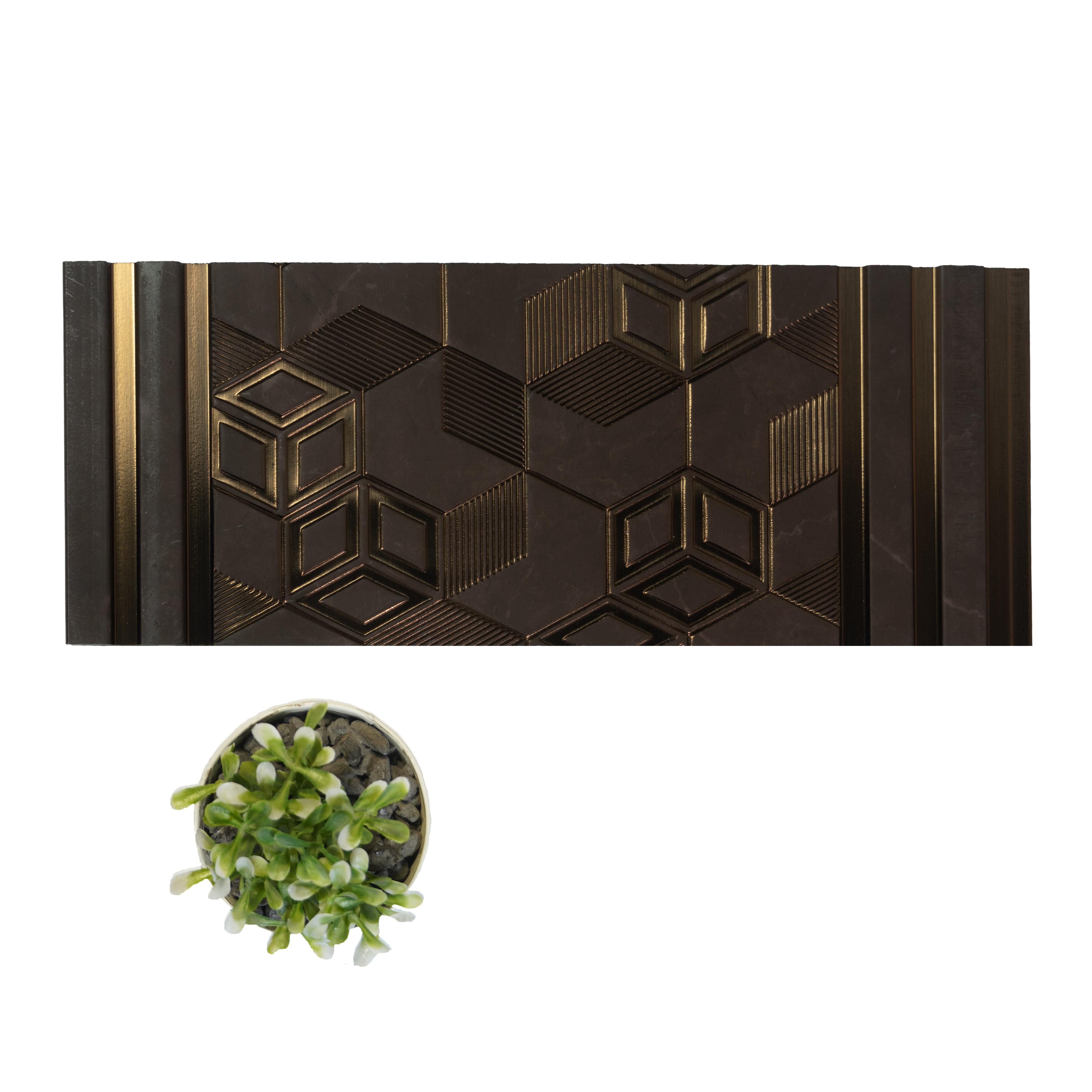 Brown Patterned Charcoal Louver Designer 8x1 Ft - Pn 00788