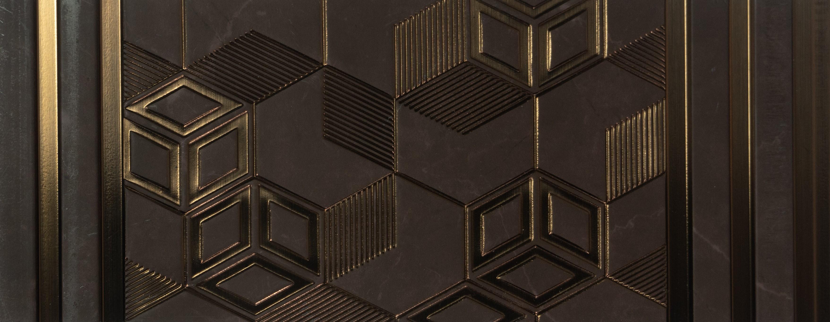 Brown Patterned Charcoal Louver Designer 8x1 Ft - Pn 00788
