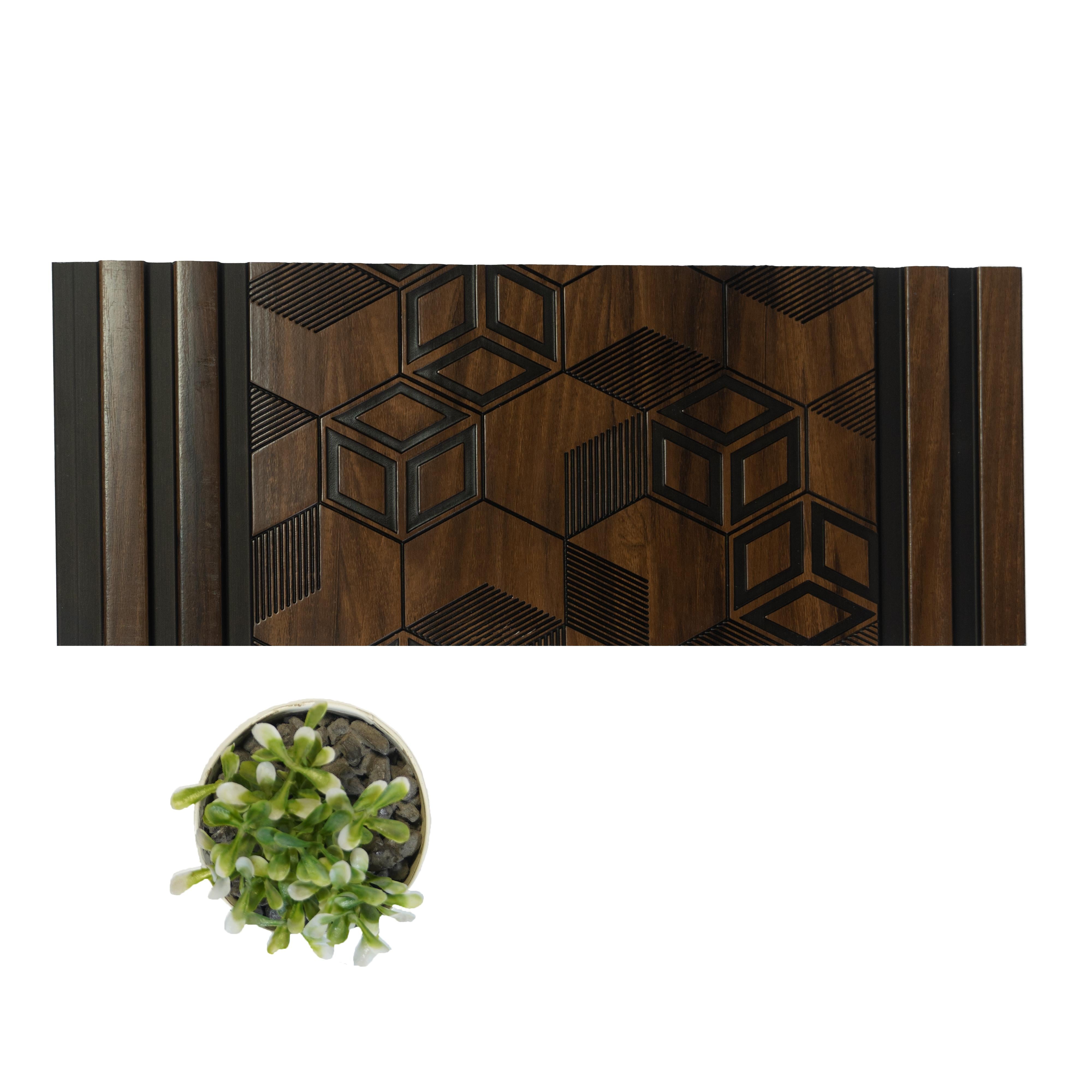 Brown Patterned Charcoal Louver Designer 8x1 Ft - Pn 00789