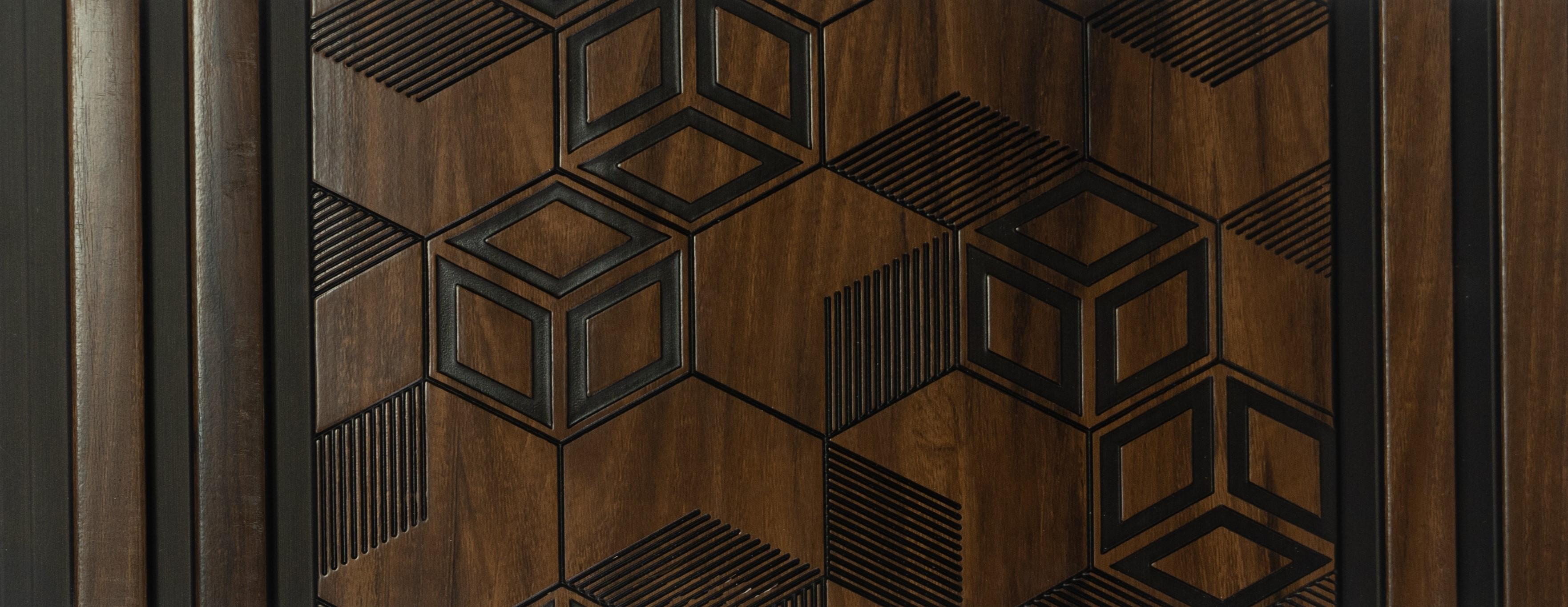 Brown Patterned Charcoal Louver Designer 8x1 Ft - Pn 00789