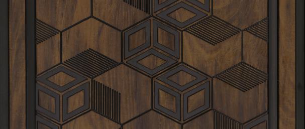 Brown Patterned Charcoal Louver Designer 8x1 Ft - Pn 00789