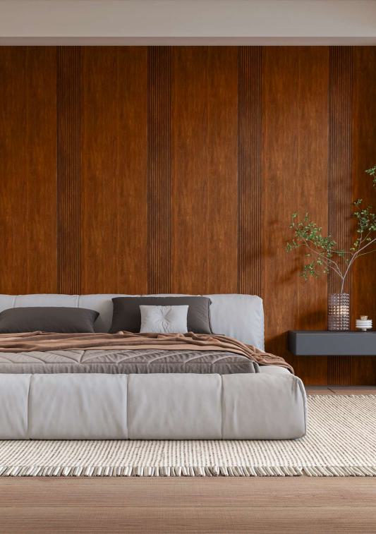 Brown Patterned Charcoal Louver Designer 8x2 Ft - An 9824