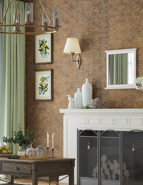 Brown Patterned Charcoal Louver Designer 8x2 Ft - Tr 9603