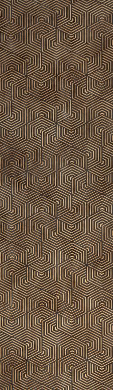Brown Patterned Charcoal Louver Designer 8x2 Ft - Tr 9610