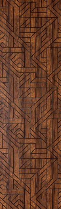 Brown Patterned Charcoal Louver Designer 8x2 Ft - Tr 9619