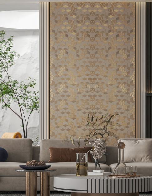 Brown Patterned Charcoal Louver Designer 8x2 Ft - Tr 9621