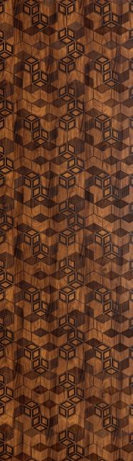 Brown Patterned Charcoal Louver Designer 8x2 Ft - Tr 9623