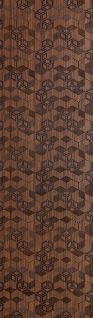 Brown Patterned Charcoal Louver Designer 8x2 Ft - Tr 9624