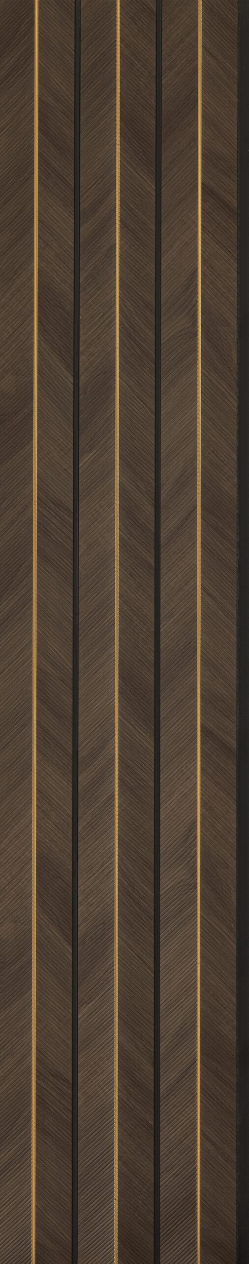 Brown Patterned Charcoal Louvers Designer 8x0.83 Ft - Ed 82007