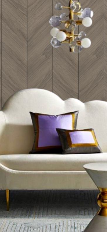 Brown Patterned Charcoal Louvers Designer 8x1 Ft - Ed12001