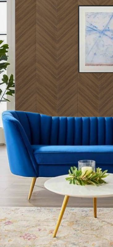 Brown Patterned Charcoal Louvers Designer 8x1 Ft - Ed12003