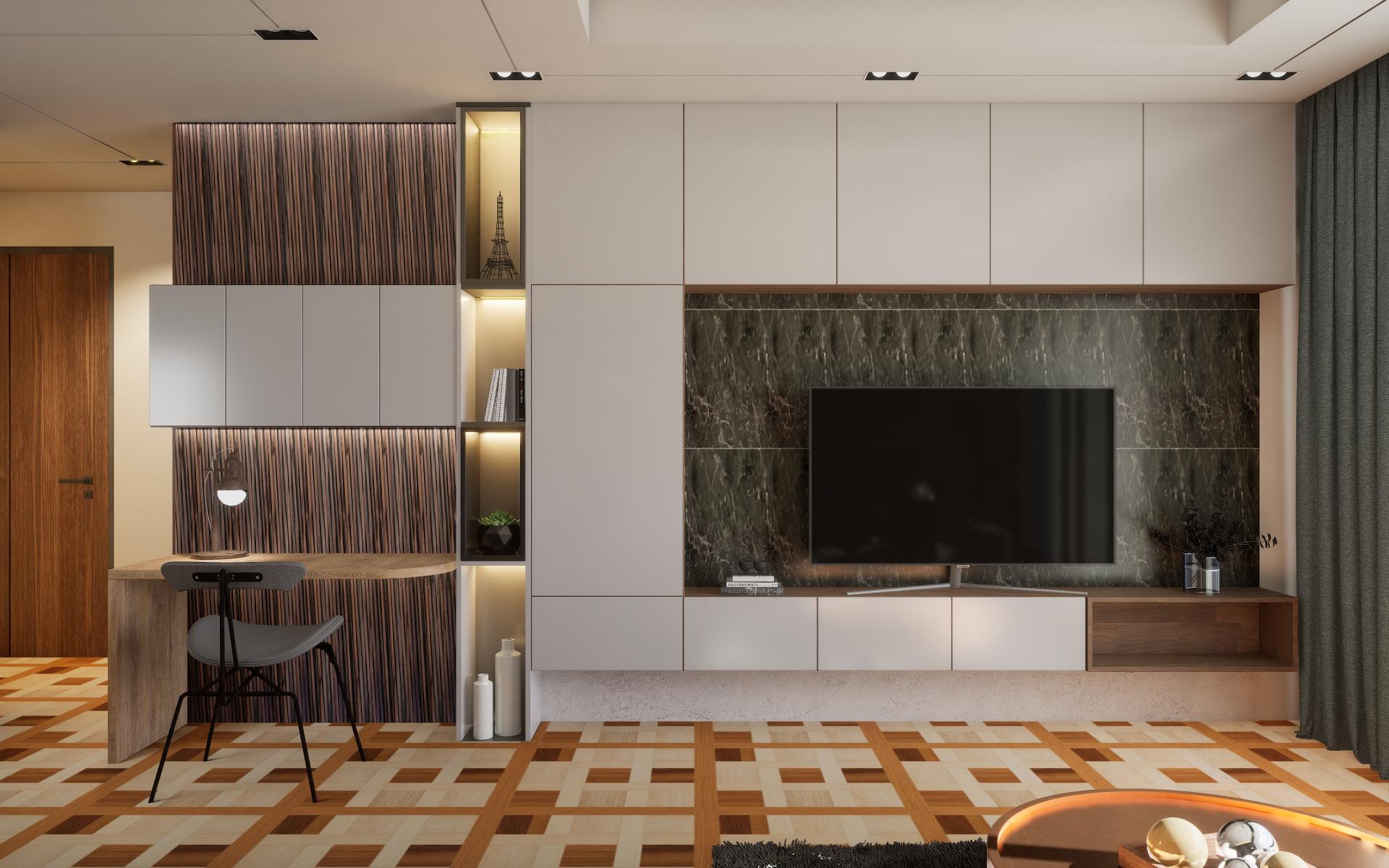 Brown Patterned Charcoal Louvers Designer 9x0.93 Ft - Wk04