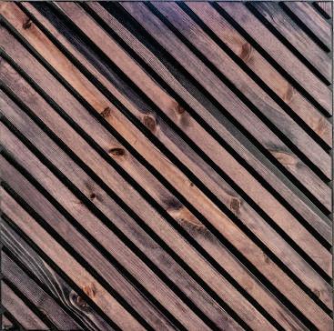 Brown Patterned Charcoal Louvers Designer 9x0.93 Ft - Wk04
