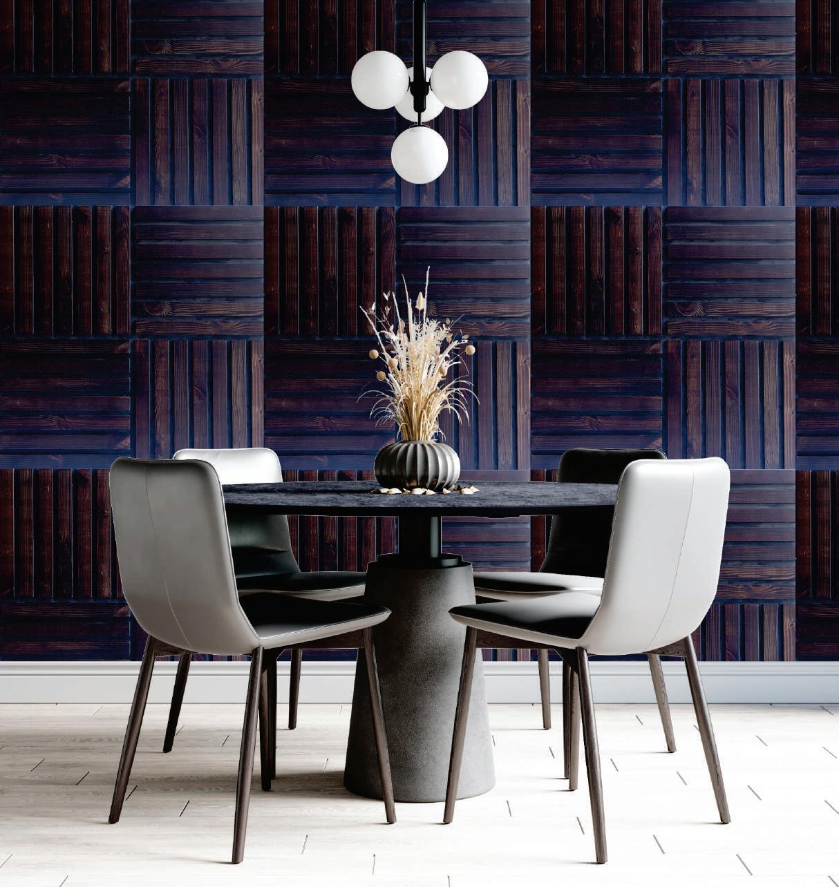 Premium Wood Panel Brown Patterned Look Charcoal Louvers 9x0.93 ft designer Brown WK05