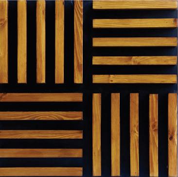 Brown Patterned Charcoal Louvers Designer 9x0.93 Ft - Wk07